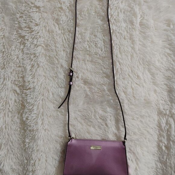 Kate Spade Kenzie Small Crossbody Bag Color Metallic Quartz Pink Patent.  NWT - Picture 2 of 12